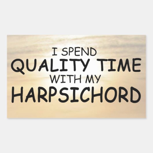 クォリティタイムハープシコード長方形ステッカー 長方形シール (正面)
