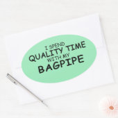 クォリティタイムバグパイプ楕円ステッカー 楕円形シール (封筒)