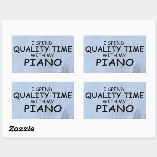 クォリティタイムピアノ長方形ステッカー 長方形シール (シート)