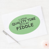 クォリティタイムフィドル楕円ステッカー 楕円形シール (封筒)