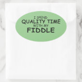 クォリティタイムフィドル楕円ステッカー 楕円形シール (バッグ)