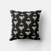 クォルアンティニマルティーニカクテルパターンブラック クッション (裏面)