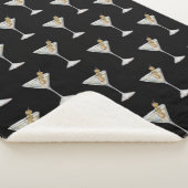 クォルアンティニマルティーニカクテルパターンブラック シェルパブランケット (3/4)