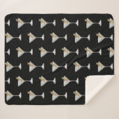 クォルアンティニマルティーニカクテルパターンブラック シェルパブランケット (正面(横))