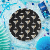 クォルアンティニマルティーニカクテルパターンブラック ペーパープレート (パーティー)