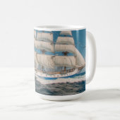 クォンタムチャームAIがセーリングトールシップv3.0を推進 コーヒーマグカップ (正面右)