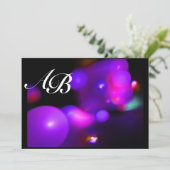 クォンタム・バブル ブラック ピンク パープル フクシア 招待状 (スタンド正面)