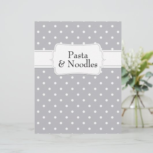 クォータイングレー水玉模様パターンレシピディバイダ (スタンド正面)