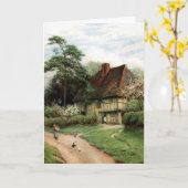 クォータインコテージ誕生日カード カード (黄色い花)