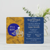 クォーターバックが彼の途中にある赤ちゃんシャワー招待状 招待状 (スタンド正面)