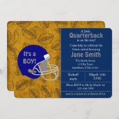 クォーターバックが生まれてくるよ！ベイビーシャワーの招待状 招待状 (正面/裏面)