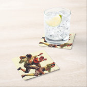 クォーターバックのパス スクエアペーパーコースター (インサイチュ)