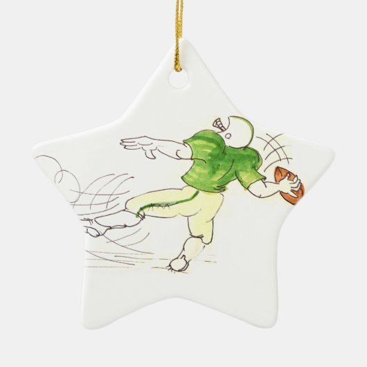 クォーターバックのフットボールのオーナメント セラミックオーナメント (正面)