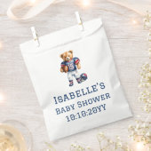 クォーターバックサッカーテディベア赤ちゃんシャワー フェイバーバッグ (クリップ留めされた状態)