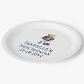 クォーターバックサッカーテディベア赤ちゃんシャワー ペーパープレート (アングル)