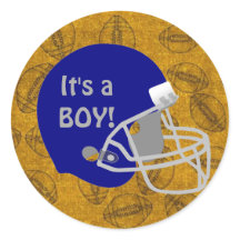 クォーターバックサッカーテーマボーイベビーシャワーステッカー
