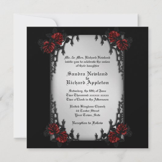 クォーターフランスのアイアンゴシックテーマ結婚式招待状 招待状 (正面)