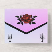 クォーターフランスのゴシックパープル結婚式招待状 オールインワン招待状 (裏面)