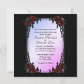 クォーターフランスのゴシックパープル結婚式招待状 招待状 (正面)