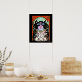 クォーターフランスのジャズキャット ポスター (キッチン)