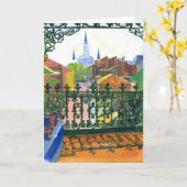 クォーターフランスのバルコニーカード カード (黄色い花)