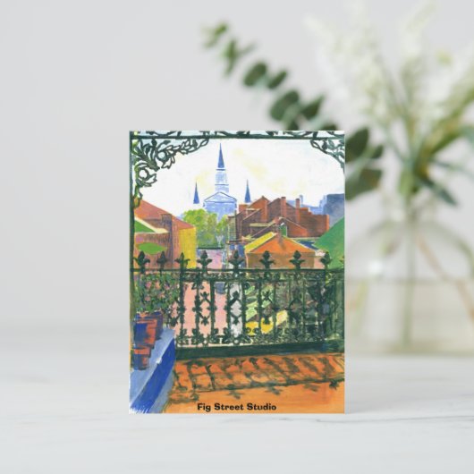 クォーターフランスのバルコニー、フィグ通りスタジオ ポストカード (スタンド正面)