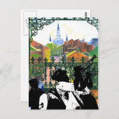 クォーターフランスのバルコニー、フィグ通りスタジオ ポストカード (正面/裏面)