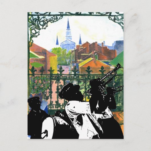 クォーターフランスのバルコニー、フィグ通りスタジオ ポストカード (正面)