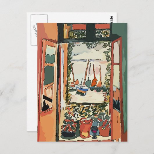 クォーターフランスのバルコニー&ワインフィグ通りスタジオ ポストカード (正面/裏面)