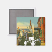 クォーターフランスのブラスバンドニューオーリンズ マグネット (正面/裏面)