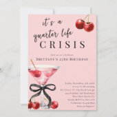クォーターライフクライシスさくらんぼマルティーニ25誕生日 招待状 (正面)