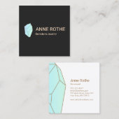 クォーツ宝石クリスタルヒーラージュエリー設計者 スクエア名刺 (正面/裏面)