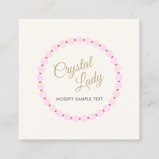 クォーツ結晶ジュエリーデザイナーロゴ スクエア名刺 (正面)