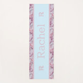 クォーツ青ピンクモダンエレガントシンプルモノグラム ヨガマット (正面)