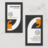 クォーテスタイリッシューション·マーク·レポーター·ジャーナリスト 名刺 (正面/裏面)