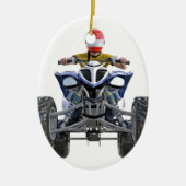 クォードのバイクATV Wheelieを前部にぽんと鳴らします セラミックオーナメント (正面)