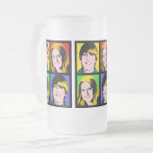 クォードのポップアートの写真のカスタムな要求 フロストグラスビールジョッキ (正面左)