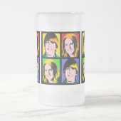 クォードのポップアートの写真のカスタムな要求 フロストグラスビールジョッキ (中央)