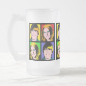 クォードのポップアートの写真のカスタムな要求 フロストグラスビールジョッキ (左)