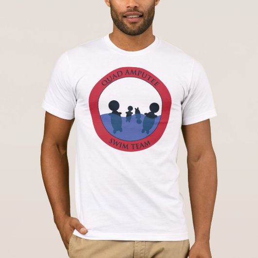 クォードの切断患者の水泳チーム Tシャツ (正面)
