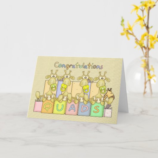 クォードの挨拶状のお祝いの誕生 カード (黄色い花)