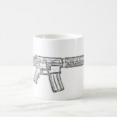 クォードの柵が付いているAR15平屋建家屋 コーヒーマグカップ (中央)