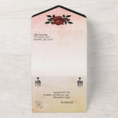 クォーフランスのトゴシッククエレガントレイミピーチ オールインワン招待状 (外側)