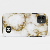 クォーモダント&金ゴールド石の結晶のパーソナライズ Case-Mate iPhoneケース (裏面(横))