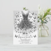 クォー澄んツバタフライドレスエイプリル誕生石 招待状 (スタンド正面)