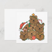 クオッカのクリスマスツリー かわいい動物のクリスマス招待状 招待状 (正面/裏面)
