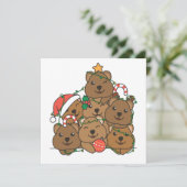 クオッカのクリスマスツリー かわいい動物のクリスマス招待状 招待状 (スタンド正面)