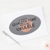 クオリティタイムウクレレ楕円ステッカー 楕円形シール (封筒)