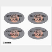 クオリティタイムウクレレ楕円ステッカー 楕円形シール (シート)