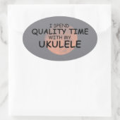 クオリティタイムウクレレ楕円ステッカー 楕円形シール (バッグ)